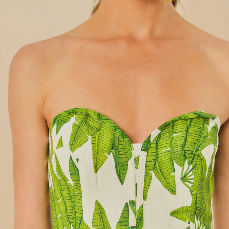 Top Estampado Leque De Palmeira