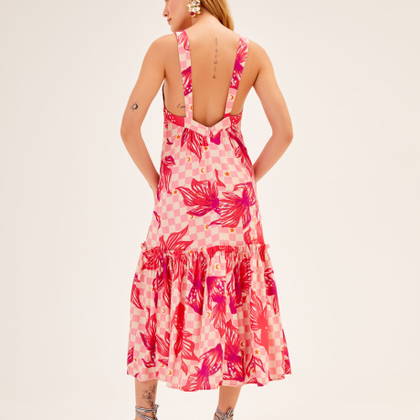 Vestido Estampa Piscina Flamingo