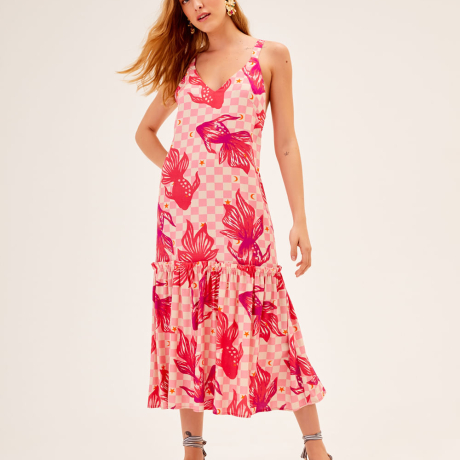 Vestido Estampa Piscina Flamingo