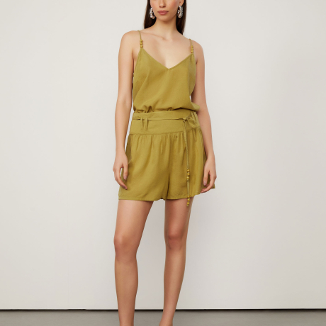 Shorts Evasê Com Cinto e Aviamento