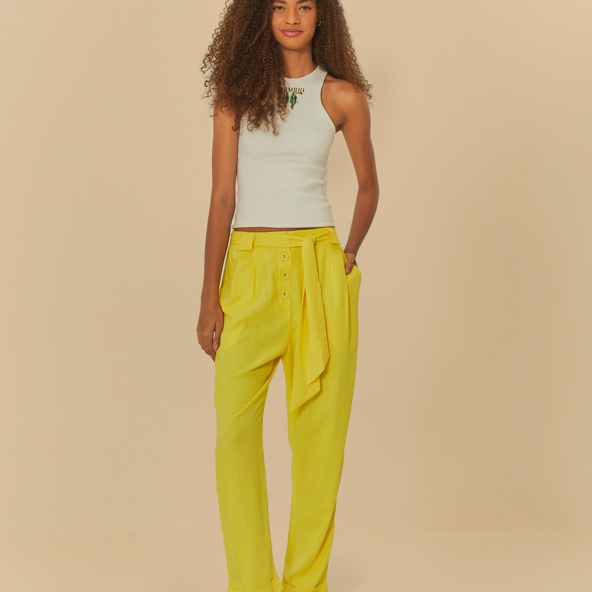 Calça Faixa Botões
