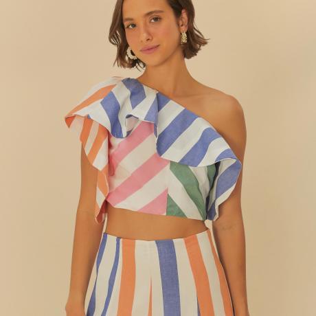 Top Patch Estampado Mistura De Listra Top Patch Estampado Mistura De Listra