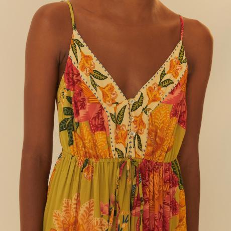 Vestido Longo Estampado Arara Em Flor Vestido Longo Estampado Arara Em Flor