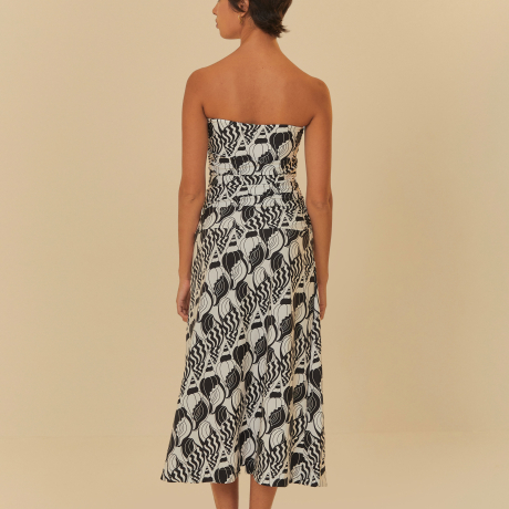 Vestido Midi Estampado Concha Do Mar