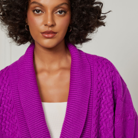 Cardigan De Tricot Texturas