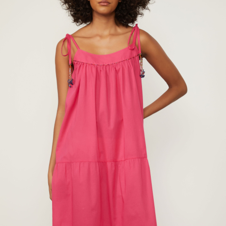 Vestido Regata De Voil Longo Detalhe Miçanga