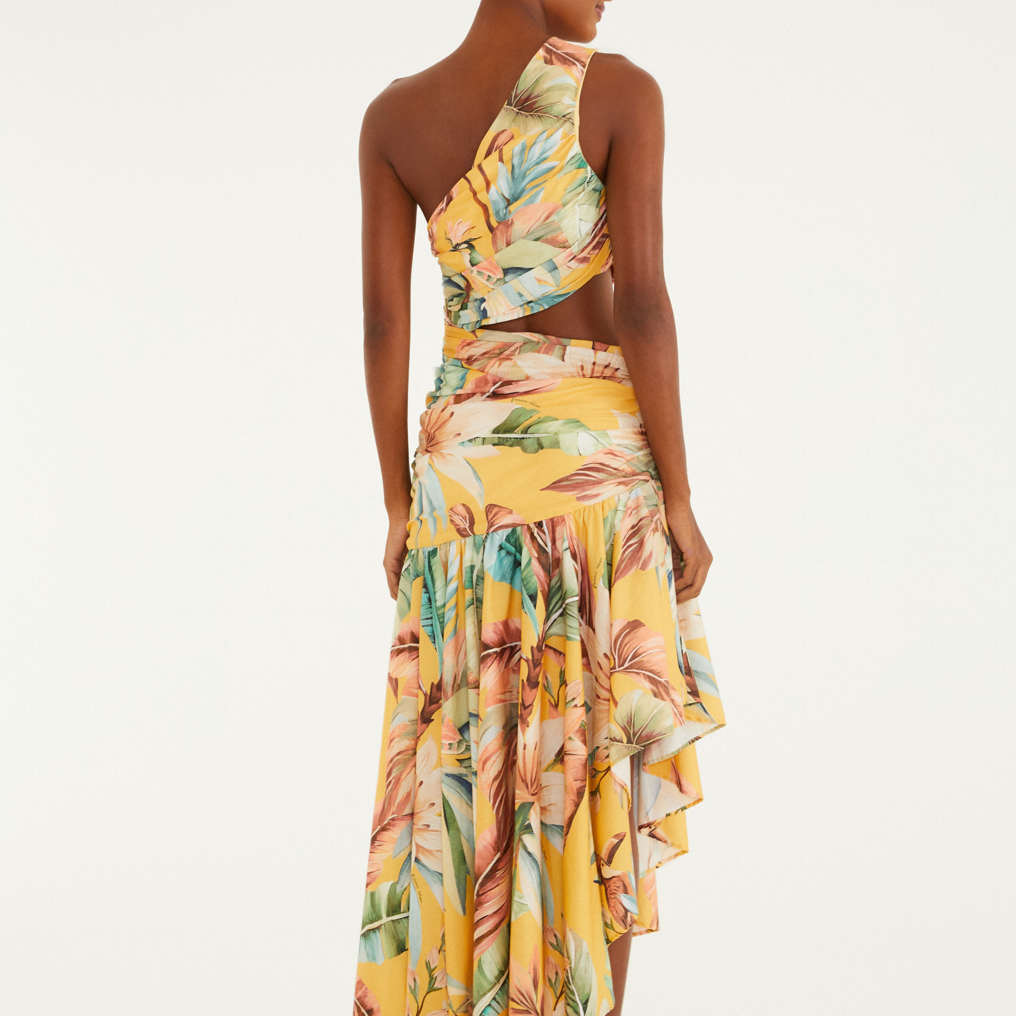 Vestido Cropped Ombro Só Estampado Tropicália