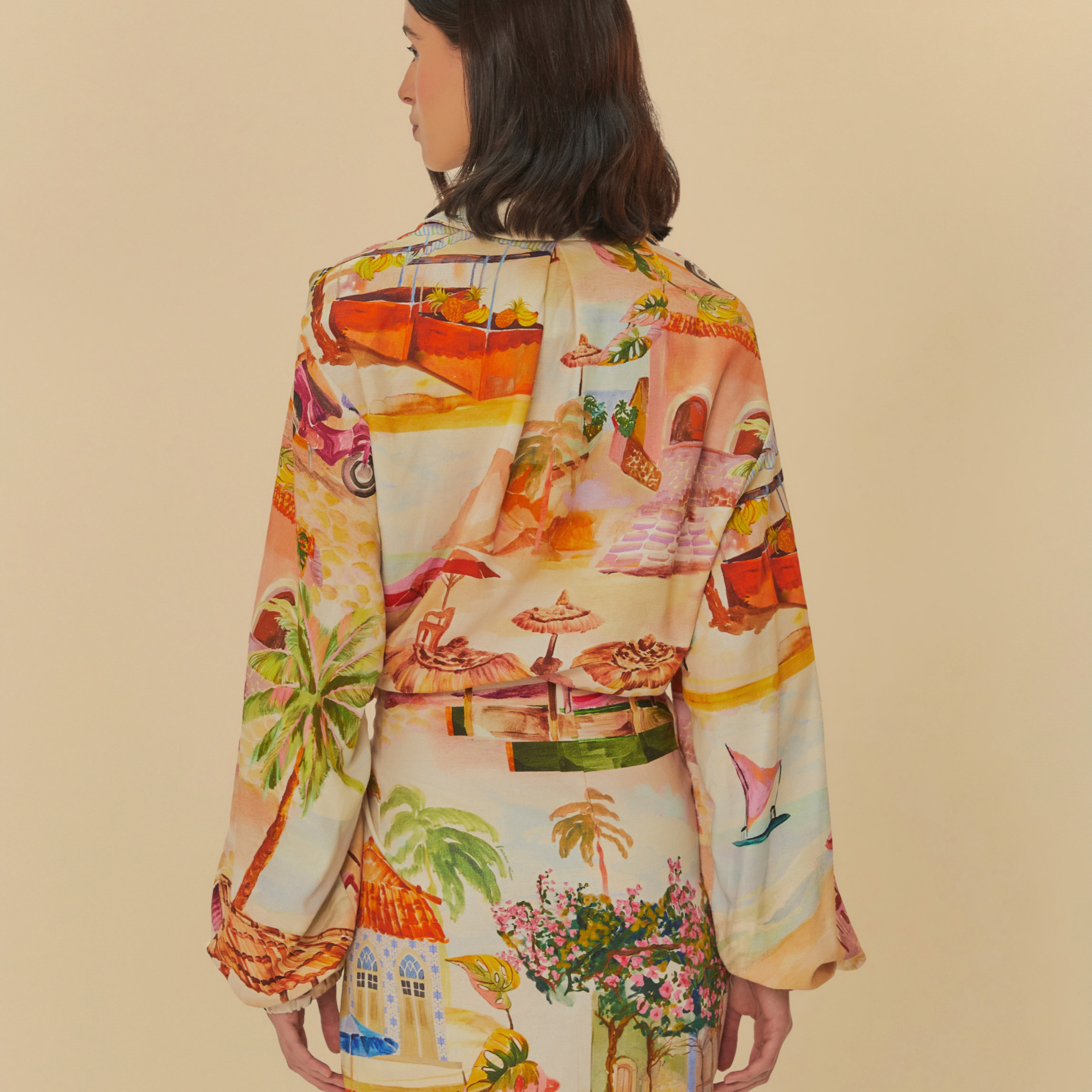 Vestido Curto Transpasse  Estampado Aracati