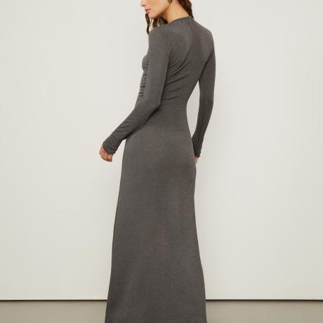 Vestido Midi Decote Franzido Mescla