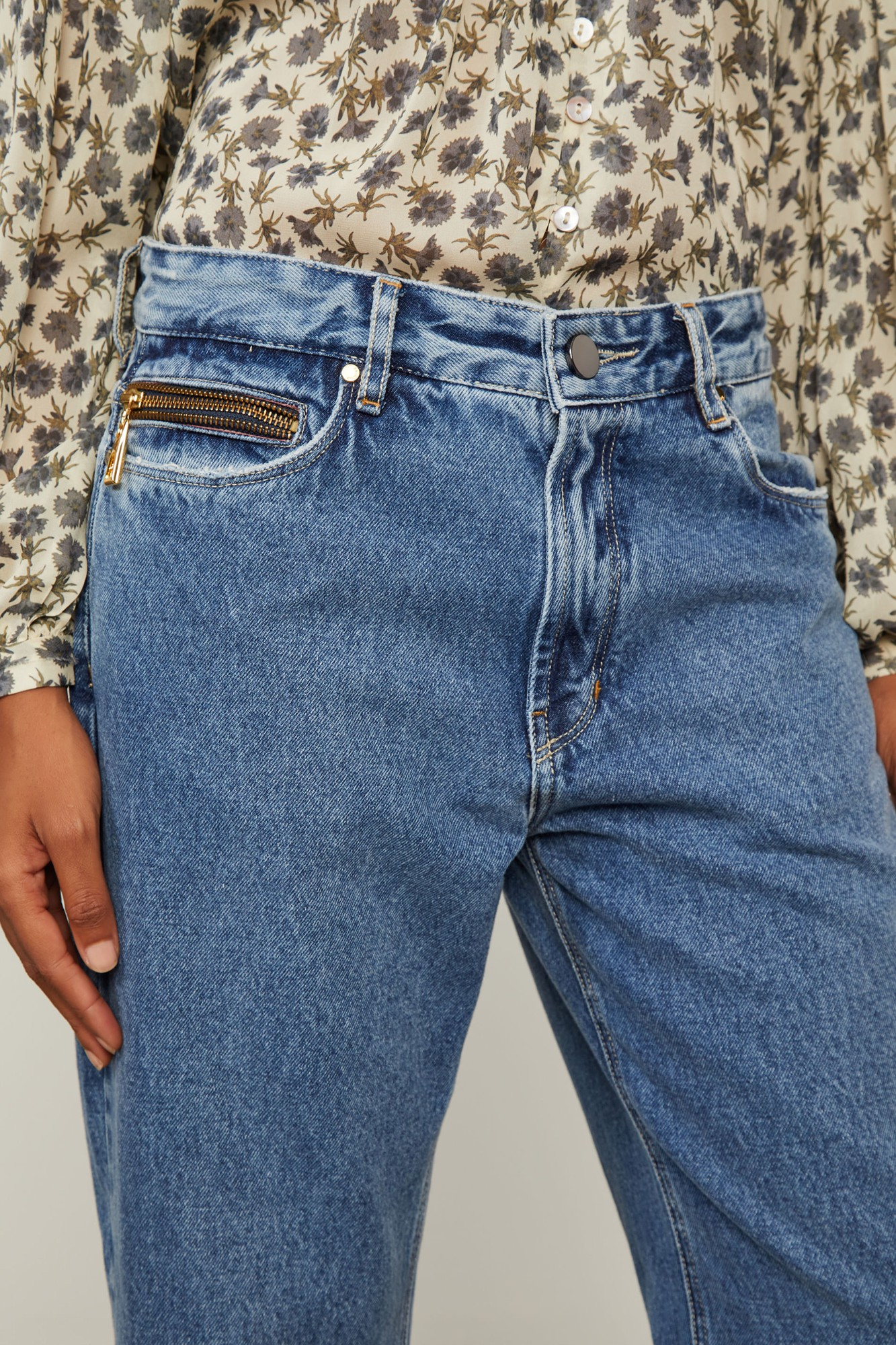 Calca Jeans Duplo Ziper Bolso