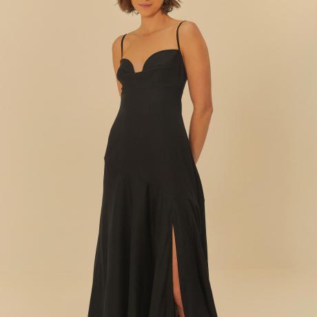 Vestido Alcinhas Fenda Frente