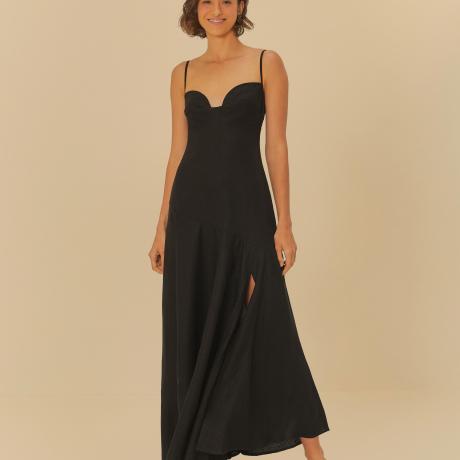 Vestido Alcinhas Fenda Frente